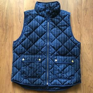 Women’s JCREW Navy and White Striped Vest